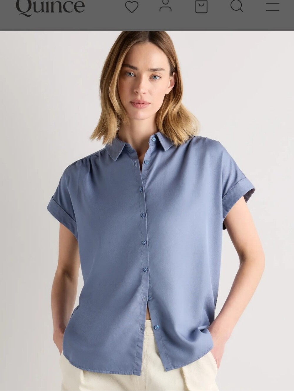 Quince Vintage Wash Tencel Camp Shirt Moonstone Blue M